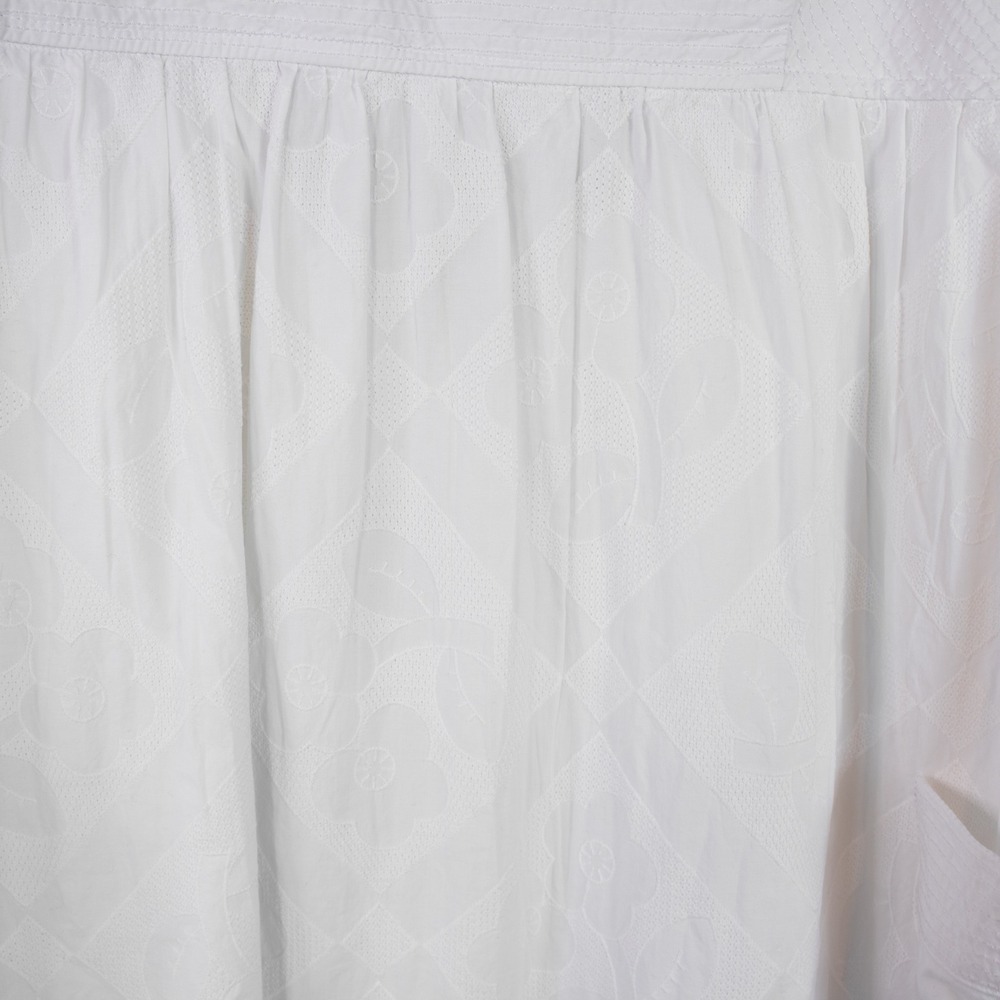 Madewell Midi Dress White Cotton Embroidery Summer Eyelet Cut Out Resort Size 14 - Picture 5 of 9